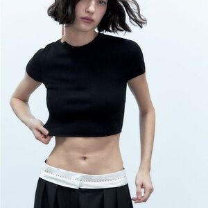 Zara Basic Cropped Knit Top